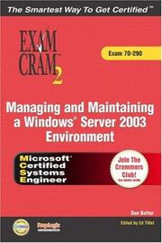 Cover of: MCSA/MCSE Managing and Maintaining a Windows Server 2003 Environment Exam Cram 2 w/ CD (Exam Cram 70-290)