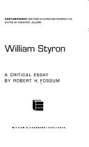 Cover of: William Styron: a critical essay