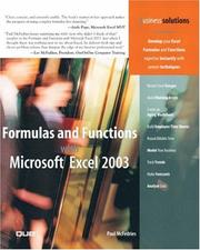 Cover of: Formulas and Functions with Microsoft Excel 2003 (Business Solutions)