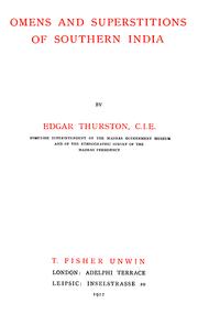 Cover of: Omens and superstitions of southern India by Edgar Thurston