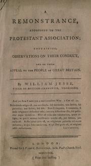 Cover of: A remonstrance, addressed to the Protestant Association: containing, observations on their conduct, and on their appeal to the people of Great Britain