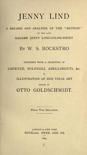 Jenny Lind by W. S. Rockstro