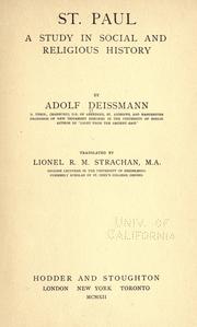 Cover of: St. Paul by Adolf Deissmann