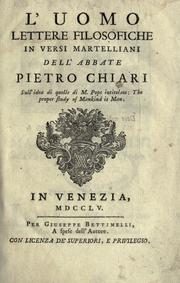 Cover of: uomo: lettere filosofiche in versi martelliani.