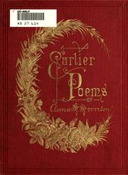 Cover of: The earlier poems of Anna M. Morrison by Anna M. Morrison Reed