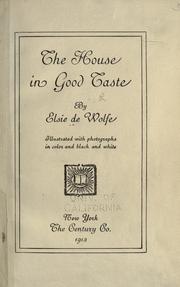 Cover of: The house in good taste