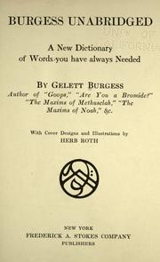 Cover of: Burgess unabridged: a new dictionary of words you have always needed