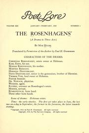 Cover of: The Rosenhagens: (a drama in three acts)