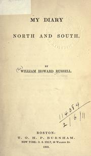 Cover of: My diary, North and South. by Sir William Howard Russell