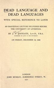 Cover of: Dead language and dead languages with special references to Latin