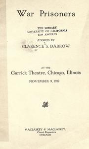 War prisoners by Clarence Darrow