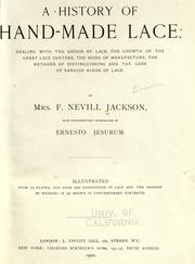 Cover of: A history of hand-made lace. by Emily Jackson