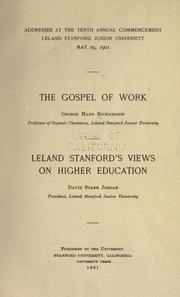 Cover of: Addresses at the tenth annual commencement ... May 29, 1901 by Stanford University.