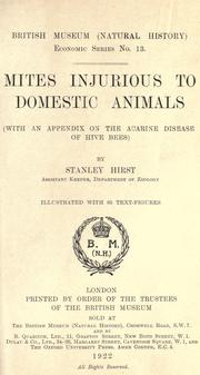 Cover of: Mites injurious to domestic animals by Stanley Hirst