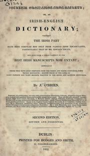 Cover of: An Irish-English dictionary ... by John O'Brien