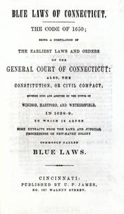 Cover of: Blue  laws of Connecticut by Connecticut.