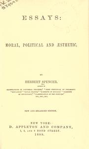 Cover of: Essays: scientific, political, and speculative