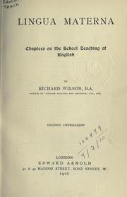 Cover of: Lingua materna, chapters on the school teaching of English.