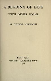 Cover of: A reading of life: with other poems.