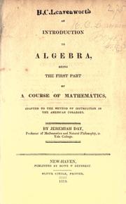 Cover of: An introduction to algebra by Jeremiah Day, Jeremiah Day