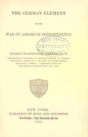 Cover of: The German element in the war of American independence