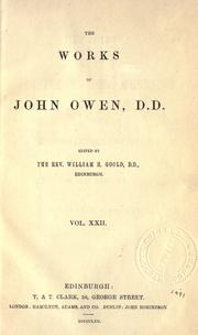 Cover of: The works of John Owen, Vol V by John Owen