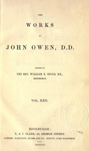 Cover of: The works of John Owen, Vol V by John Owen, John Owen