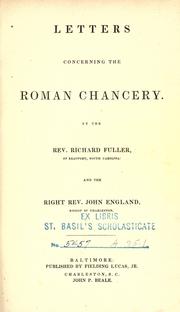 Letters concerning the Roman Chancery by Richard Fuller