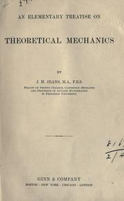 Cover of: An elementary treatise on theoretical mechanics.