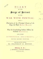 Cover of: Diary of the siege of Detroit in the war with Pontiac by Robert Rogers