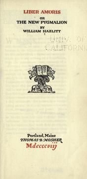 Cover of: Liber amoris by William Hazlitt