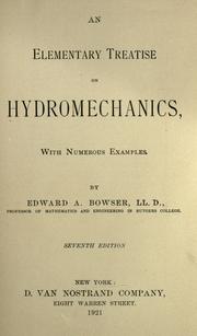 Cover of: An elementary treatise on hydromechanics: with numerous examples.