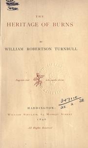 Cover of: heritage of Burns.