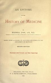 Cover of: An epitome of the history of medicine by Park, Roswell