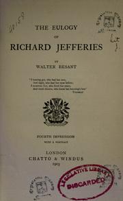 Cover of: The eulogy of Richard Jefferies.