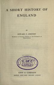 Cover of: A short history of England by Edward Potts Cheyney