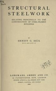 Cover of: Structural steelwork by Ernest G. Beck, Ernest G. Beck