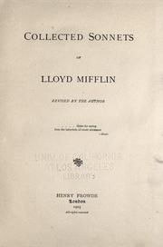 Cover of: Collected sonnets of Lloyd Mifflin, revised by the author ..