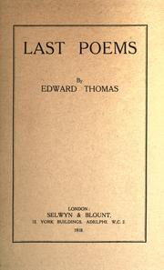 Cover of: Last poems by Thomas, Edward