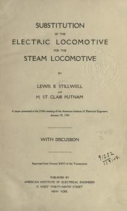 Cover of: Substitution of the electric locomotive for the steam locomotive