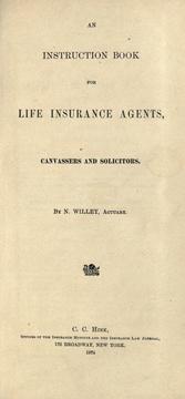 Cover of: An instruction book for life insurance agents, canvassers and solicitors