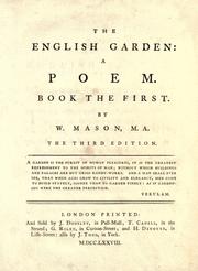 Cover of: The English garden: a poem ...