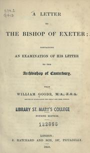 A letter to the Bishop of Exeter by William Goode