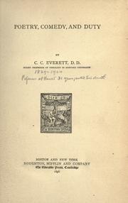 Cover of: Poetry, comedy, and duty by Charles Carroll Everett, Charles Carroll Everett