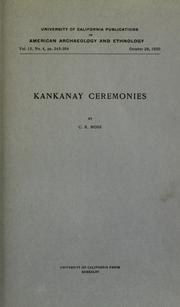 Cover of: Kankanay ceremonies by Claude Russell Moss