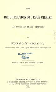 The Resurrection of Jesus Christ by Macan, Reginald Walter