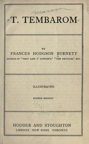 Cover of: T. Tembarom by Frances Hodgson Burnett