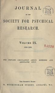 Cover of: Journal of the Society for Psychical Research.