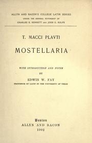 Cover of: T. Macci Plavti Mostellaria