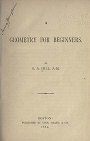 Cover of: A geometry for beginners.